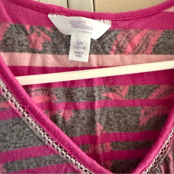 Secret Treasures Pink Nightgown Pajama 2 piece Set Large 12-14 - Picture 10 of 14